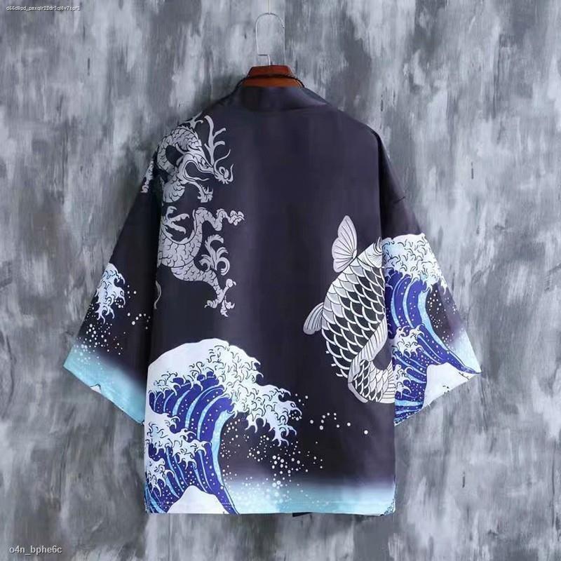 m-2xl-เสื้อฤดูร้อนของผู้ชายกิโมโนญี่ปุ่นชายหลวมและหญิงคู่คาร์ดิแกนผู้ชายเสื้อคลุมถนน