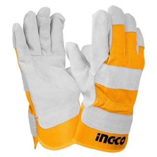 INGCO ถุงมือเชื่อม 10.5 นิ้ว HGVC01 ( Leather Gloves ) ผลิตจากวัสดุ หนังวัวแท้ ถุงมือหนัง ถุงมืออเนกประสงค์