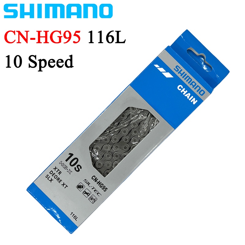shimano-cn-hg95-โซ่จักรยานเสือภูเขา-ความเร็ว-10-ระดับ-116l-พร้อมข้อต่อเชื่อมเร็ว-hg95-ของแท้-สําหรับ-de-xt