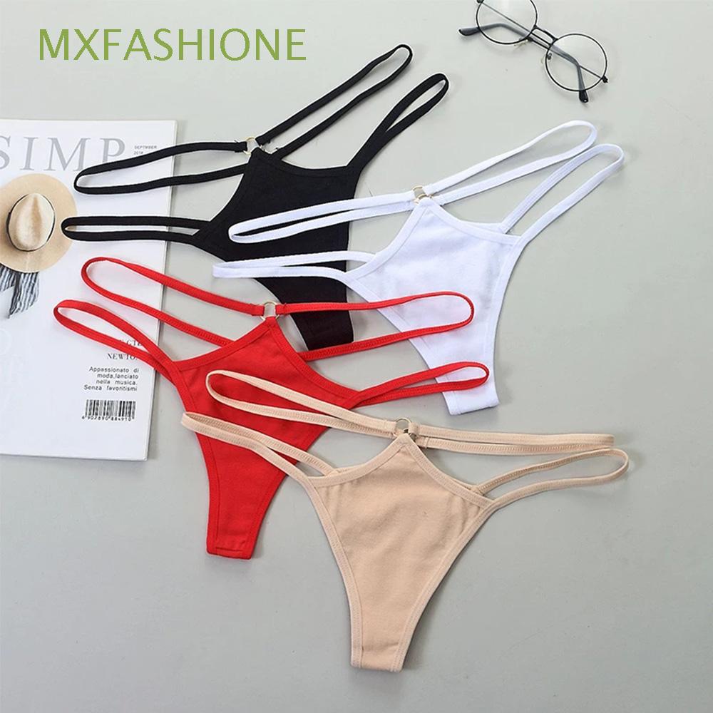 รูปภาพสินค้าแรกของMxfashione กางเกงชั้นในจีสตริง ผ้าฝ้าย เซ็กซี่ สําหรับผู้หญิง