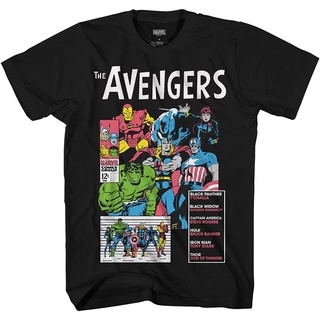 Marvel Comics Group Shirt - Spiderman, Ironman, Captain America &amp;amp; Hulk Tee - Throwback Classic T-Shirt เสื้อยืด new