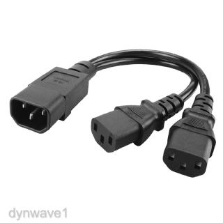 [DYNWAVE1] IEC320-C14 to 2C13 Y-shaped Power Cord 1-to-2 Cable Male to Female 350mm