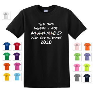 เสื้อยืดผ้าฝ้าย พิมพ์ลาย THE ONE WHERE I GOT MARRIED OER THE INTERNET FRIENDS INSPIRED TEE JGfcfn80ANgpcl51