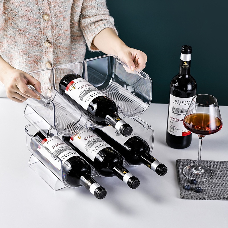 ชั้นวางไวน์-เบียร์-พลาสติก-ขนาดเล็ก-วางซ้อนกันได้-ของใช้ในครัวเรือน
