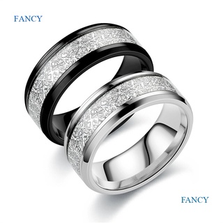 Fancy แหวนไทเทเนียม ลายสามเหลี่ยม ของขวัญวันเกิด สําหรับผู้ชาย และผู้หญิง