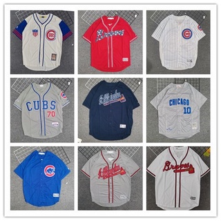 เสื้อแจ็กเก็ตเบสบอล แขนสั้น ลายทาง สไตล์ฮิปฮอป Mlb