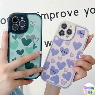 เคสโทรศัพท์มือถือนิ่ม ทรงวงรี ลายหัวใจ สีเขียว สีม่วง สําหรับ OPPO A98 A96 A95 A76 A74 A57 A55 A54 A53 A38 A33 A94 A93 A92 A91 A78 A77S A52 A31 A17 A16K A15S