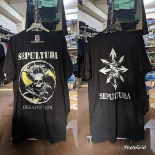 เสื้อยืดผ้าฝ้ายพิมพ์ลายขายดี เสื้อยืด พิมพ์ลาย Sepultura BAND