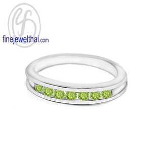 Finejewelthai-แหวนเพอริดอท-เพอริดอท-แหวนพลอย-แหวนเงินแท้-พลอยประจำเดือนเกิด-Peridot-Silver-Ring-Birthstone-R1028pd