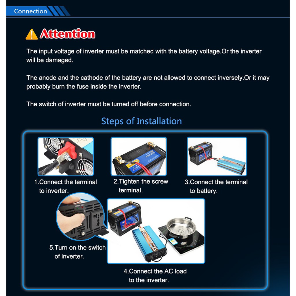 ภาพสินค้ามีรับประกัน 500 วัตต์ 12 โวลต์ อินเวอร์เตอร์ (Inverter) 12v 500w SUOER (FPC-500A) Pure Sine Wave จากร้าน noomsuworawong บน Shopee ภาพที่ 4