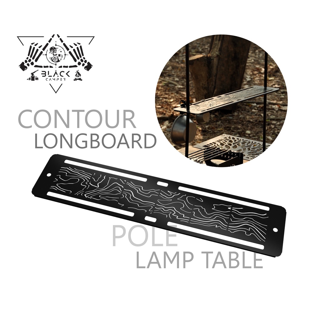 contour-longboard-pole-lamp-table-ฐานแผ่นเสริมติดเสาตะเกียง2เสา-ลายคอนทัวร์-สำหรับแขวนหรือว่างอุปกรณ์-outdoor-camping