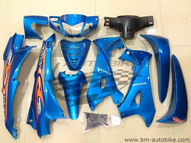 wave-125r-กุญแจใหญ่-ชุดสี-สีน้ำเงิน-เฟรมรถ-กรอบรถ-แฟริ่ง-honda-เวฟ