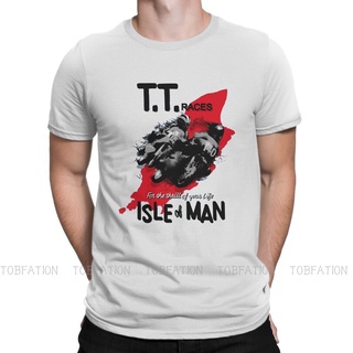 เสื้อยืดผ้าฝ้ายพิมพ์ลายขายดี เสื้อยืด พิมพ์ลาย Isle Of Man TT Races Manx สไตล์ฮิปสเตอร์ สําหรับรถจักรยานยนต์