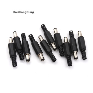 BSBL 10Pcs 2.1mm x 5.5mm Male DC Power Plug Socket Jack Connector Black Plastic Cover BL