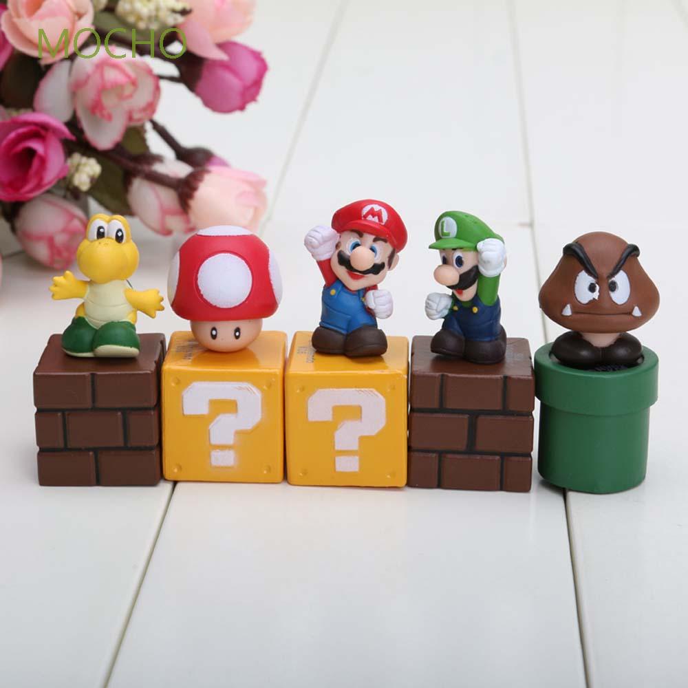 ภาพหน้าปกสินค้าMocho ของเล่นโมเดลฟิกเกอร์ Super Mario Bros. 5ชิ้น/ชุดสําหรับเด็ก