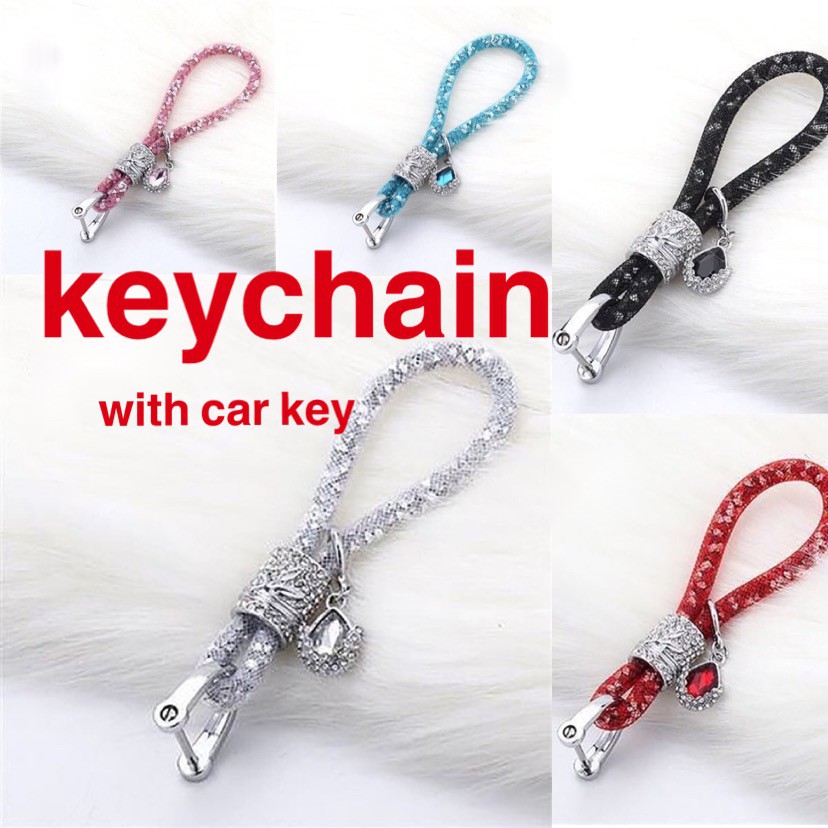 ภาพหน้าปกสินค้าKeychain Universal Keychain Men and Women Key Ring Lanyard Hand Rope Anti-Lost Metal Key Chain Hanging Grid Rope