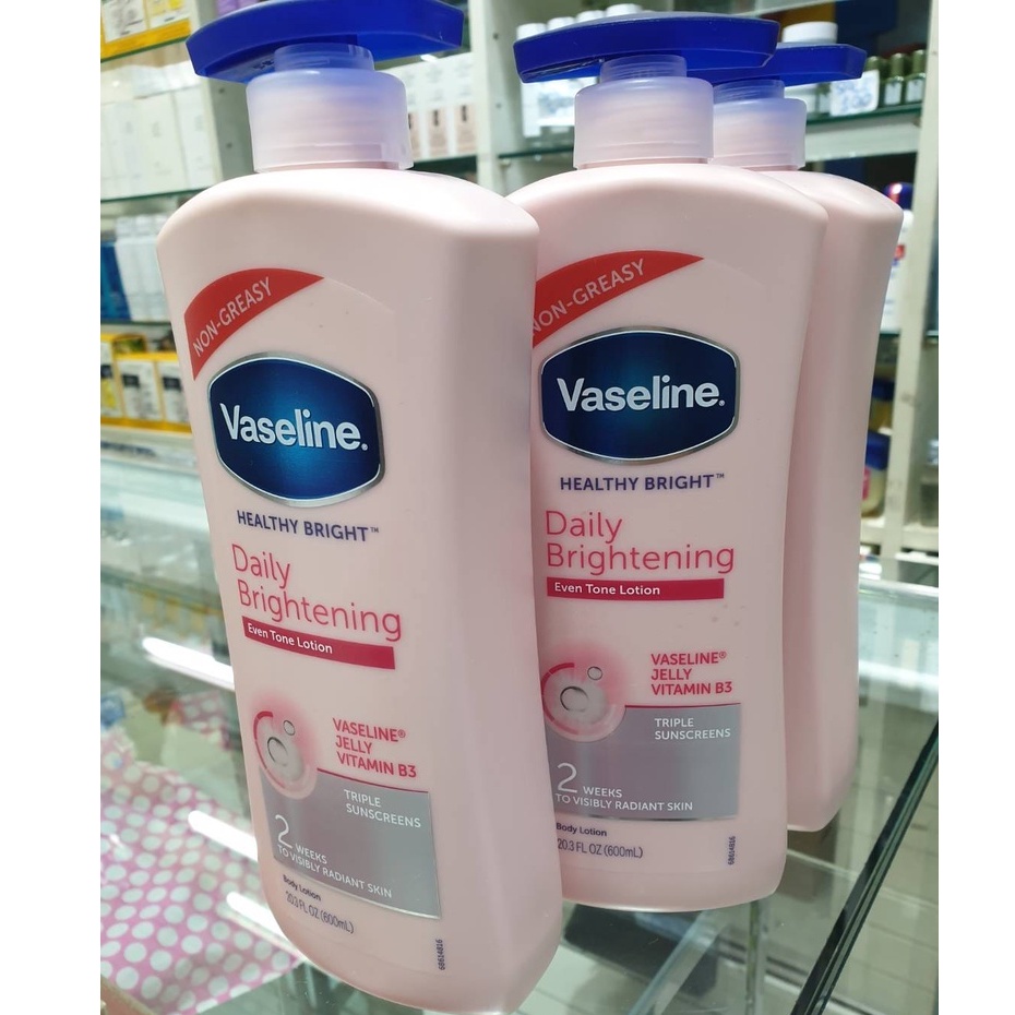 600ml นำเข้า อเมริกา ของแท้ vaseline healthy bright daliy brightening