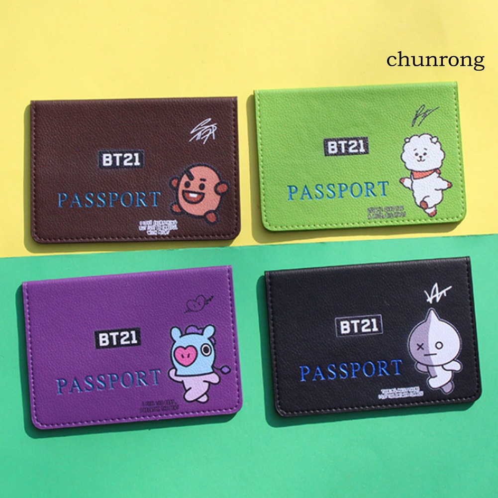 เคสหนังเทียม-พิมพ์ลายการ์ตูน-bts-cr-fashion-สําหรับใส่หนังสือเดินทาง