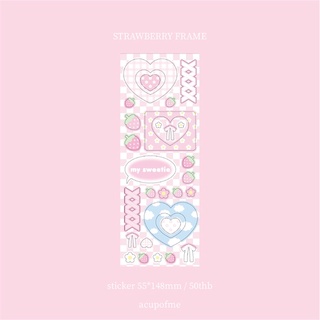 strawberry frame sticker สติกเกอร์ไดคัท