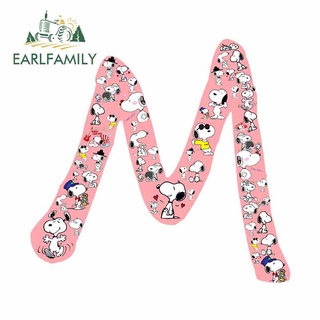 Earlfamily สติกเกอร์ ลายกราฟฟิตี้ Snoopy น่ารัก กันรอยขีดข่วน ขนาด 13 ซม. x 12.6 ซม. สําหรับตกแต่งรถยนต์