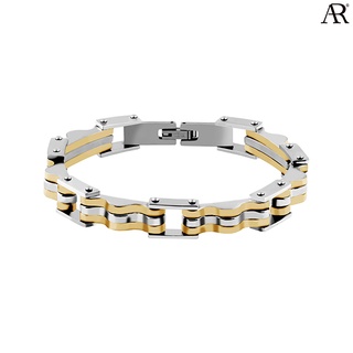 ANGELINO RUFOLO Bracelet ดีไซน์ Wave Chain สร้อยข้อมือผู้ชาย Stainless Steel 316L(สแตนเลสสตีล)คุณภาพเยี่ยม สีเงิน/สีทอง