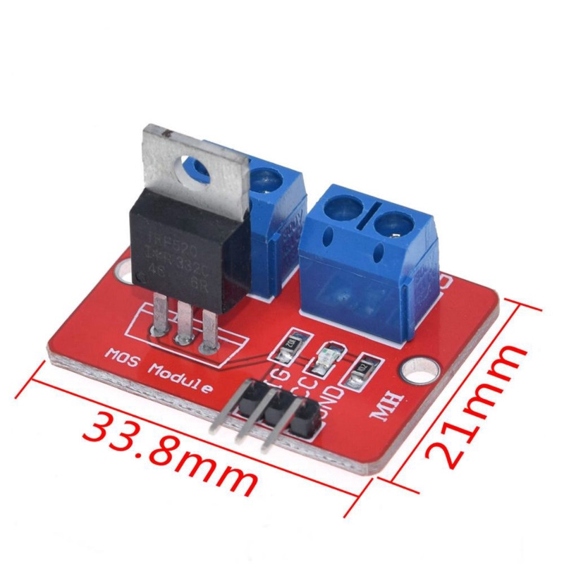 ภาพสินค้าแผ่นบอร์ดโมดูลไดรเวอร์ 0-24 โวลต์ irf 520 mos สําหรับ arduino mcu arm raspberry 5 ชิ้น จากร้าน meltsee.th บน Shopee ภาพที่ 3