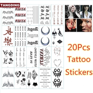 ภาพหน้าปกสินค้า【COD Tangding】Dark Clown Black White Grimace Smiling Face Lifelike Long Music Tattoo Stickers ซึ่งคุณอาจชอบสินค้านี้