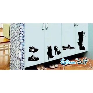 SALE Transparent wall sticker สติ๊กเกอร์ติดผนัง ป้ายจัดระเบียบรองเท้า (กว้าง36cm.xสูง22cm.)