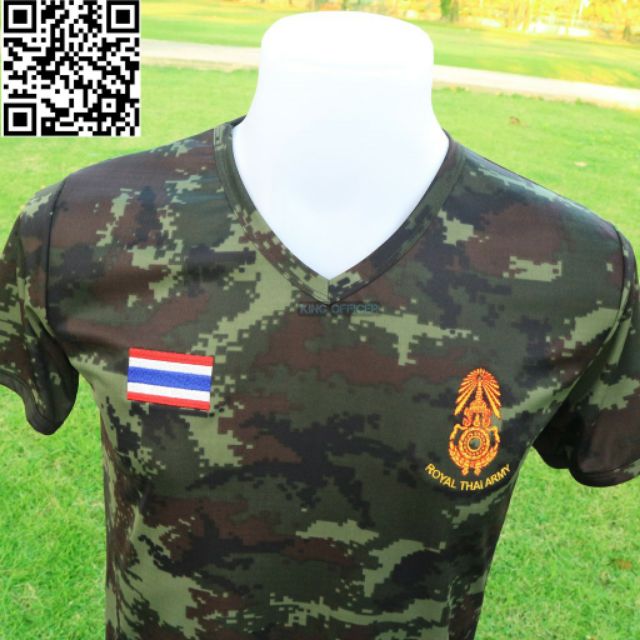 ภาพสินค้าเสื้อยืด ทหาร คอวี งานปัก กองทัพบก ROYAL THAI ARMY ผ้าไมโคร (แบรนด์ KING OFFICER A500) จากร้าน thai_army_shop บน Shopee ภาพที่ 2