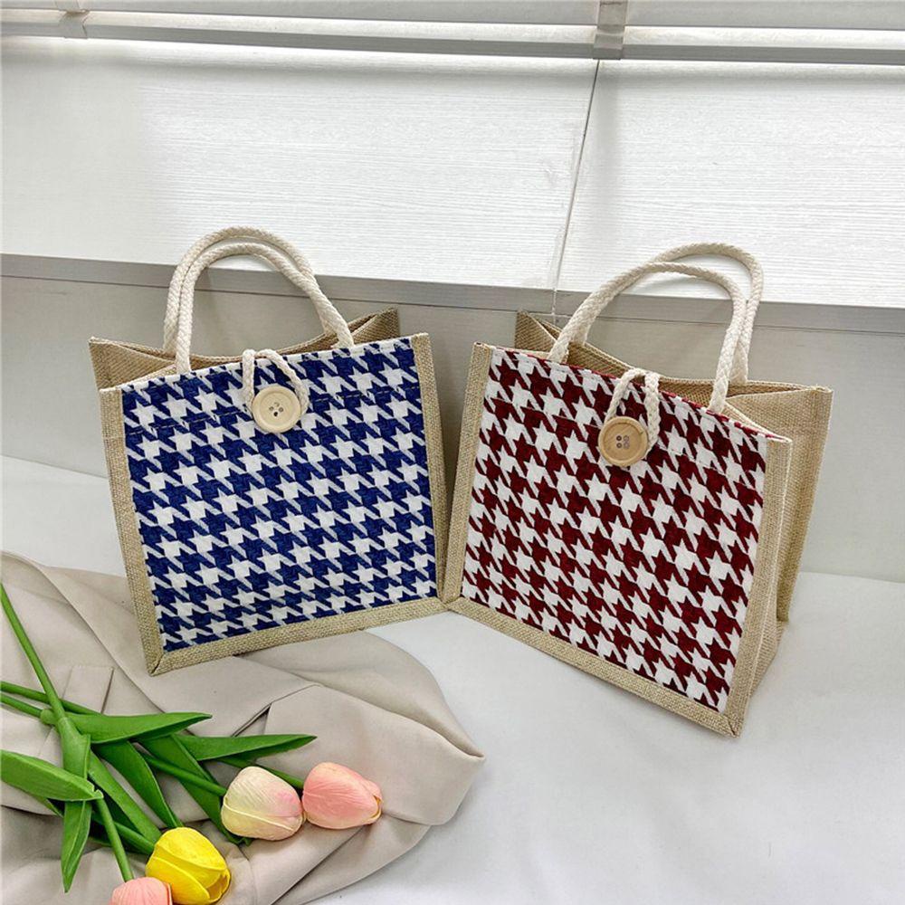 cherry3-กระเป๋าใส่กล่องอาหารกลางวัน-ผ้าลินิน-ขนาดเล็ก-ลําลอง-เรียบง่าย