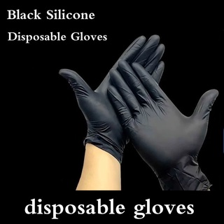 20pcs สีดำถุงมือแบบใช้แล้วทิ้ง ยาง ถุงมือยางไนไตรล์บิวทาไดอีน