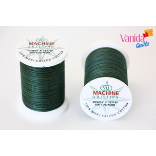 ด้ายคอตตอนสำหรับเย็บจักร สีเหลือบ ของ YLI อเมริกา Made in USA หลอดละ 500 หลา No.24 Forest (รหัส YLI244_50_24V)