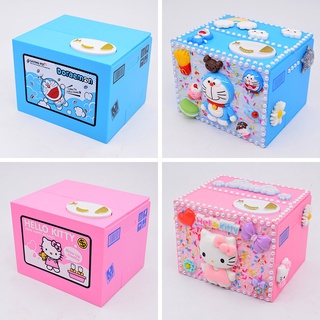 กระปุกออมสินไฟฟ้า รูปแมวโดราเอมอน Hello Kitty กระปุกออมสินโดเรม่อน Hello Kitty ขโมยเงิน กระปุกออมสินแมว กระปุกออมสินโดราเอมอน ไฟฟ้ากินเงิน Piggy Bank