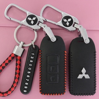 เคสกุญแจรถยนต์ Mitsubishi ปลอกกุญแจ Key cover ปลอกกุญแจรีโมทรถ กุญแจรถป้องกัน เคสหนังใส่กุญแจรีโมทกันรอย