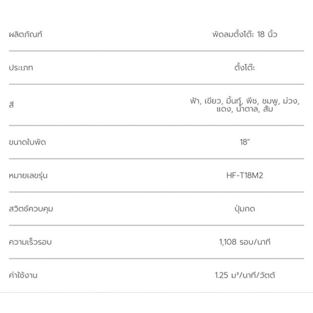 hatari-พัดลมตั้งโต๊ะ-ขนาด-18-นิ้ว-ยี่ห้อ-ฮาตาริ