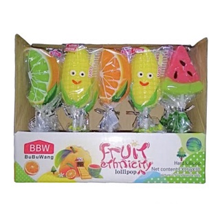 🍭 อมยิ้มรูปผลไม้ Fruit ethnicity candy lollipop 30pcs perbox