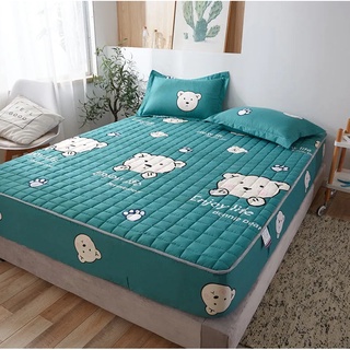 🌸ผ้าปูที่นอน แผ่นเตียงผ้าลื่นที่นอนปกรวมทุกอย่างผ้าคลุมเตียงชิ้นเดียวหนา 1.8 เมตรซิมมอนส์ฝาครอบป้องกันคงที่เตียงปก