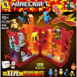 🔥พร้อมส่ง🔥เลโก้ Lego มายคราฟ MineCraft ชุด Red Dragon Renzaima-680 856 ชิ้น เกรดพรีเมี่ยม ต่อไฟ LED ได้ สวยสุดๆเลยครับ❤