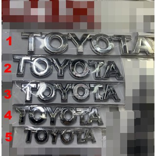 สินค้า TOYOTA อักษร ท้าย โลโก้ ตรา สัญลักษณ์ รถเก๋ง รถตู้ รถกระบะ ปิคอัพ โครเมียม เงิน 3M Sticker badge logo Chrome