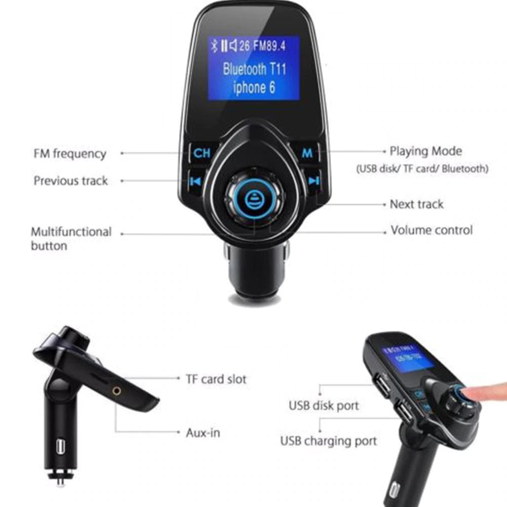 multifunctional-hands-free-bluetooth-car-kit-mp3-player-fm-transmitter-usb-car-charger-แฮนด์ฟรี-bluetooth-car-kit-มัลติฟ