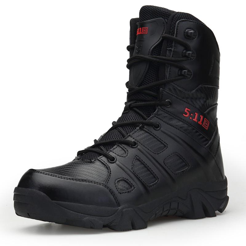 ภาพหน้าปกสินค้า39-47 รองเท้าทหาร Mens Military Tactical Boots Leather Desert  Army Combat Hiking Shoes ที่เกี่ยวข้อง
