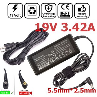 ภาพหน้าปกสินค้า19V 3.42A 5.5mm*2.5mm AC Adapter 65W Charger Power Supply Cord For Toshiba Satellite Asus Laptop ที่เกี่ยวข้อง