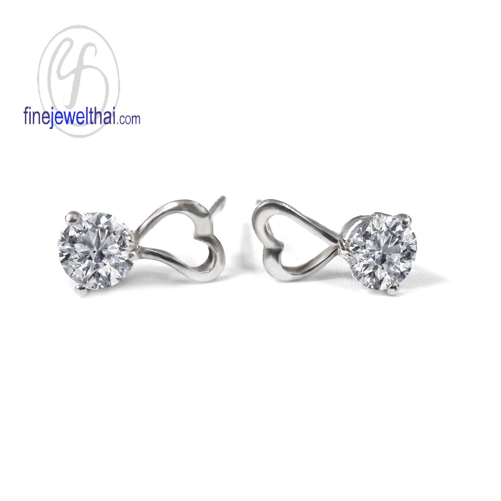 finejewelthai-ต่างหู-ต่างหูเพชรcz-ต่างหูเงินแท้-diamond-cz-silver-earring-valentine-gift102