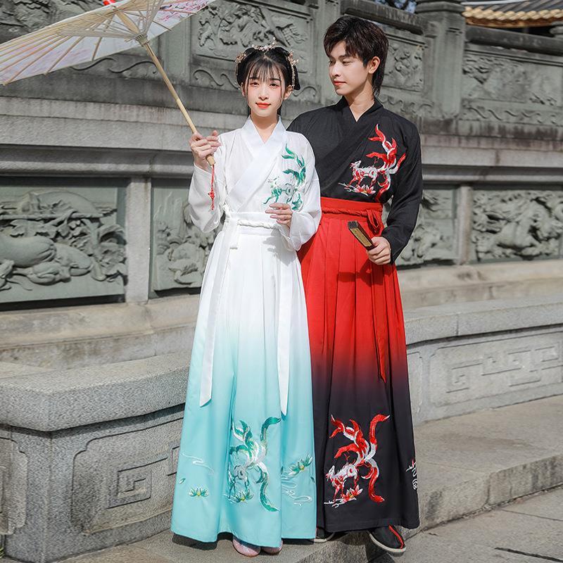 ชุดจีนโบราณผู้หญิง-hanfu-ผู้หญิงที่สง่างาม-ราคาถูกมาก-กระโปรงยาวย้อนยุคสไตล์ชาติพันธุ์-ชุดจีนโบราณ