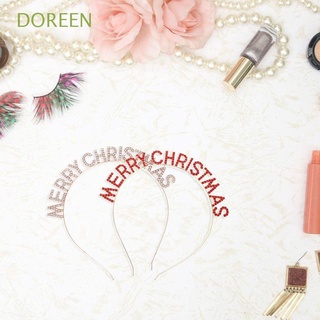 Doreen ที่คาดศีรษะ Merry Christmas ประดับเพชรพลอยเทียมหลากสีสําหรับผู้หญิง