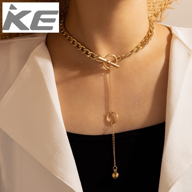 necklace-punk-thick-chain-heavy-metal-one-word-buckle-round-long-long-necklace-women-for-girls