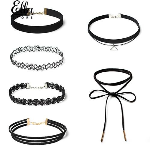 6pcs-ชุด-choker-ผู้หญิงเชือกถักสร้อยคอ-flowerchain-จี้