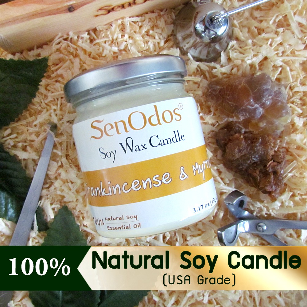 Frankincense & Myrhh Scented Soy Candle
