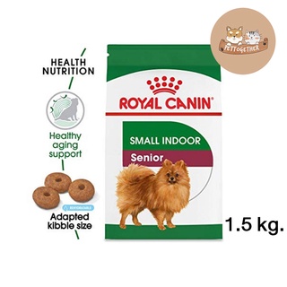 สินค้า Royal canin Mini indoor senior 1.5kg  สำหรับสุนัขพันธ์เล็กเลี้ยงในบ้านอายุ 8 ปีขึ้นไป ขนาด 1.5 กก.