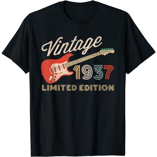 เสื้อยืดโอเวอร์ไซส์1937 Limited Edition เสื้อยืดลําลอง แขนสั้น พิมพ์ลาย Guitar Year Of Brith BirthdayS-3XL